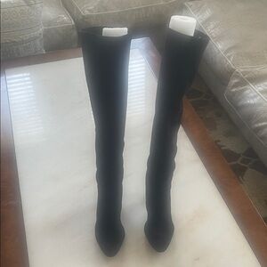 Sarah Flint Black Knee-High Stiletto Boots